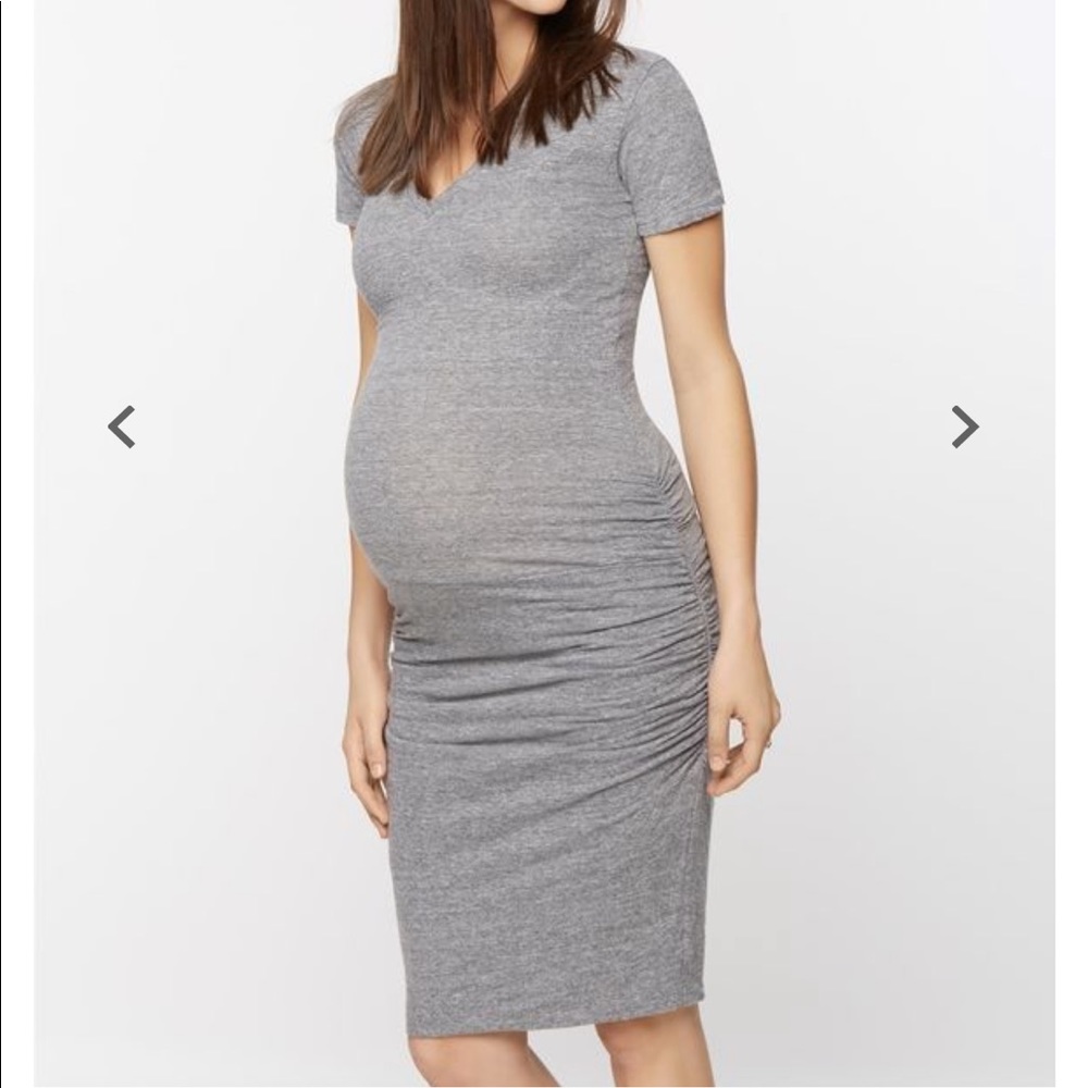 Monrow Maternity Shirred Tee Dress